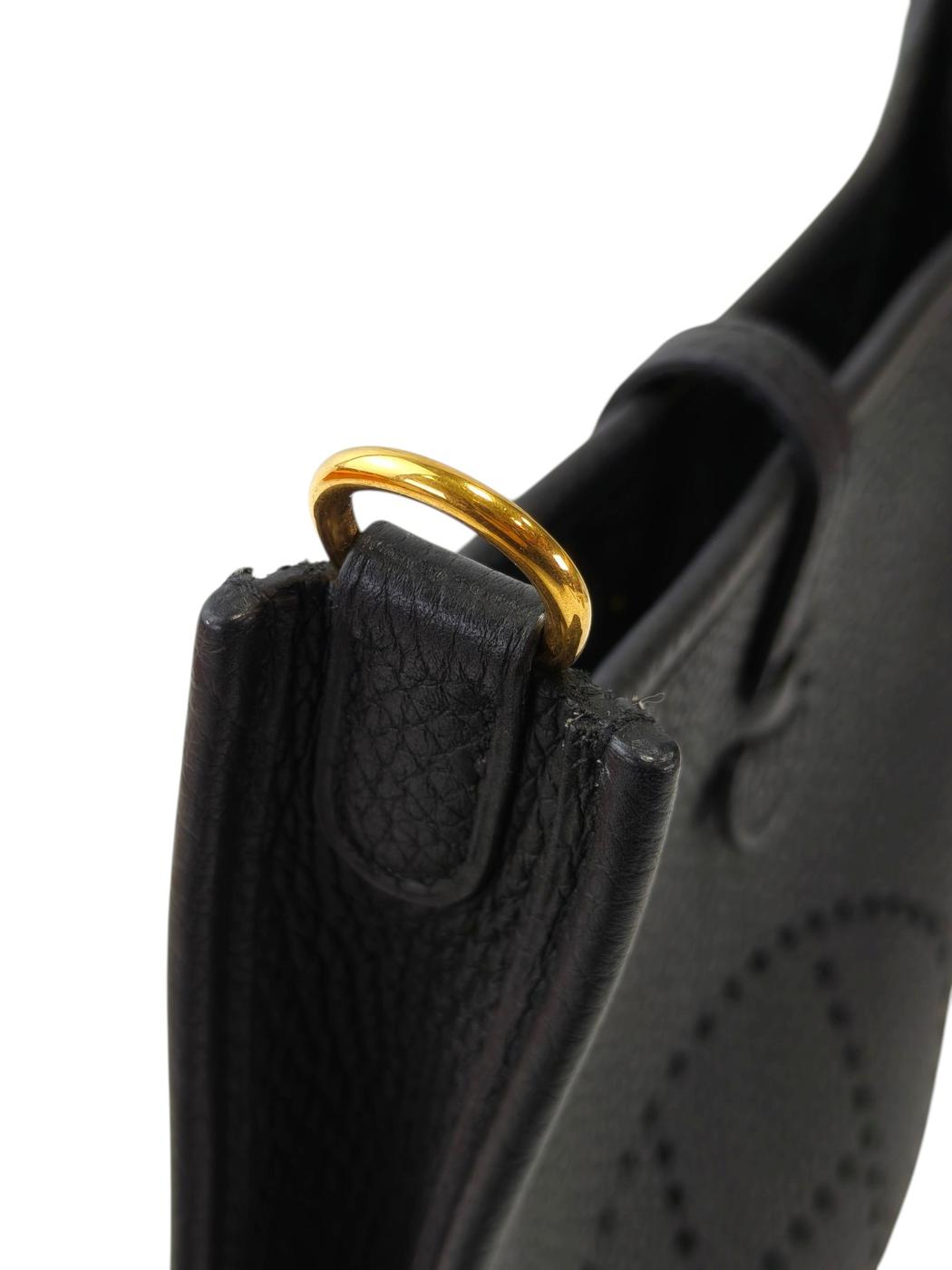 HERMES エルメス エブリン TPM トリヨン U刻印 ショルダーバッグ 黒 管理番号：11843