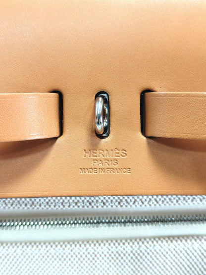 HERMES 爱马仕 Herbag Zip Ad 帆布GM小牛皮双肩包 ZTS007 棕色 管理编号：11857