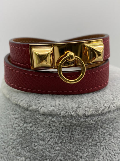 Hermès Collier de Chien 双环手链，2 股手镯，波尔多，参考编号：8377