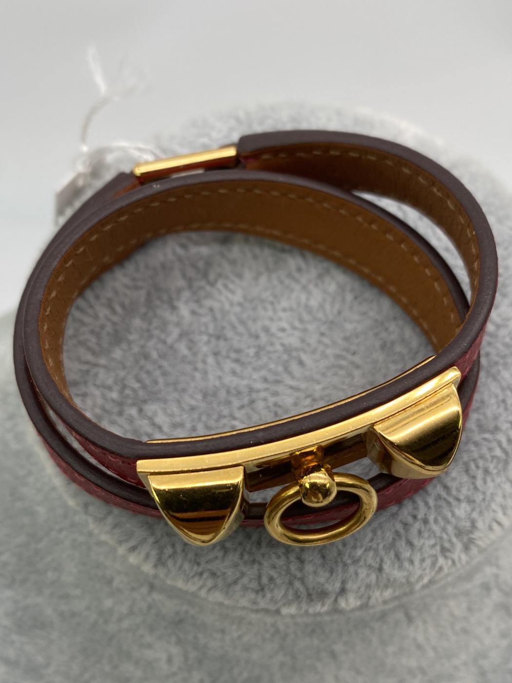Hermès Collier de Chien 双环手链，2 股手镯，波尔多，参考编号：8377
