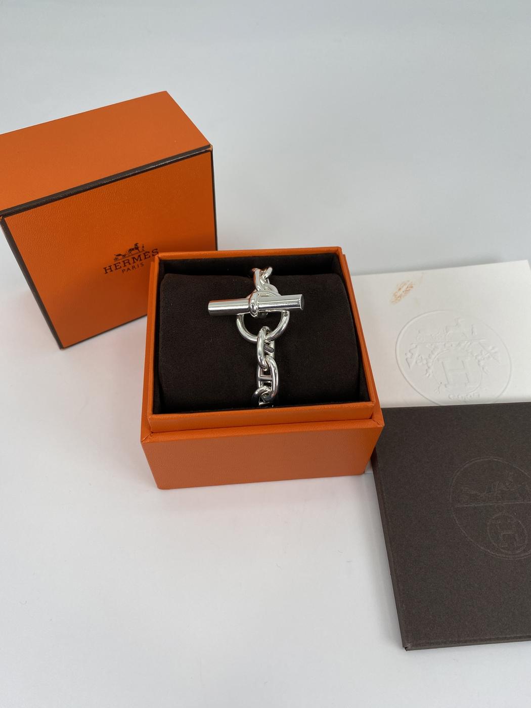 エルメス HERMES シェーヌダンクル MM ブレスレット 14コマ 925 536.g シルバー 管理番号：9015