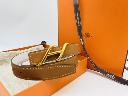 【新品同様】エルメス HERMES ベルトバックル 《HDN》 &レザーベルト(キット)  24 mm 管理番号：9159
