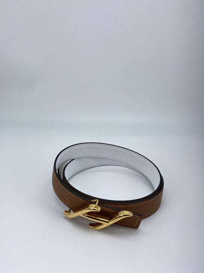 【新品同様】エルメス HERMES ベルトバックル 《HDN》 &レザーベルト(キット)  24 mm 管理番号：9159