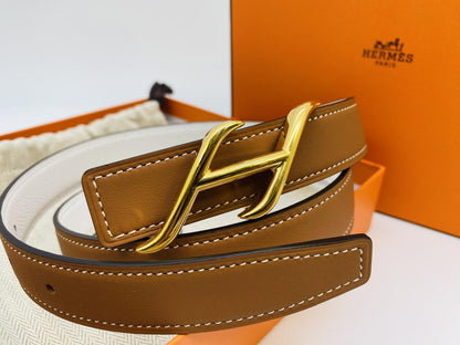 【新品同様】エルメス HERMES ベルトバックル 《HDN》 &レザーベルト(キット)  24 mm 管理番号：9159