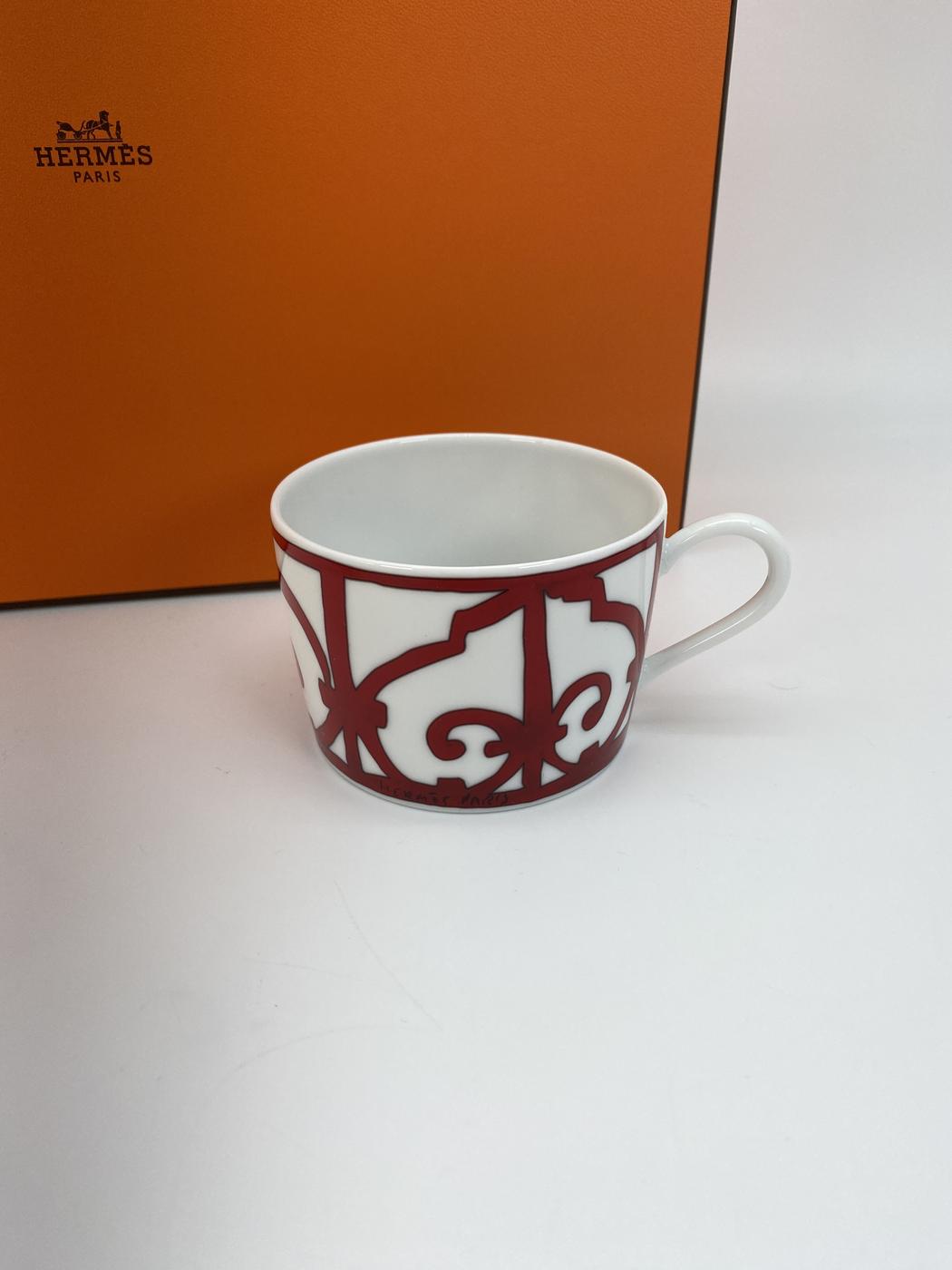 【新品同様】エルメス HERMES ガダルキヴィール ティーカップ＆ソーサー 160ml ペア 管理番号：9161