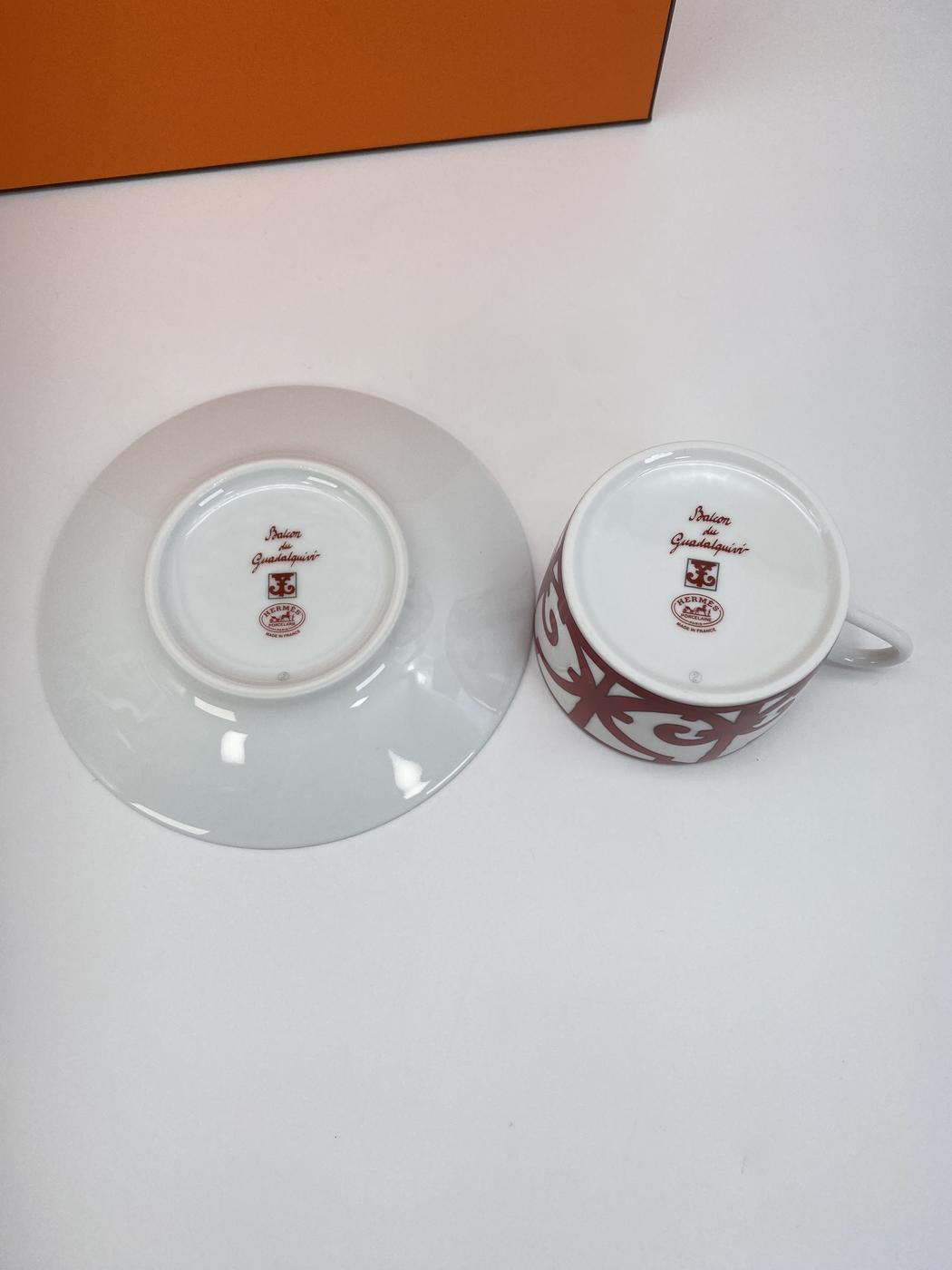 【新品同様】エルメス HERMES ガダルキヴィール ティーカップ＆ソーサー 160ml ペア 管理番号：9161