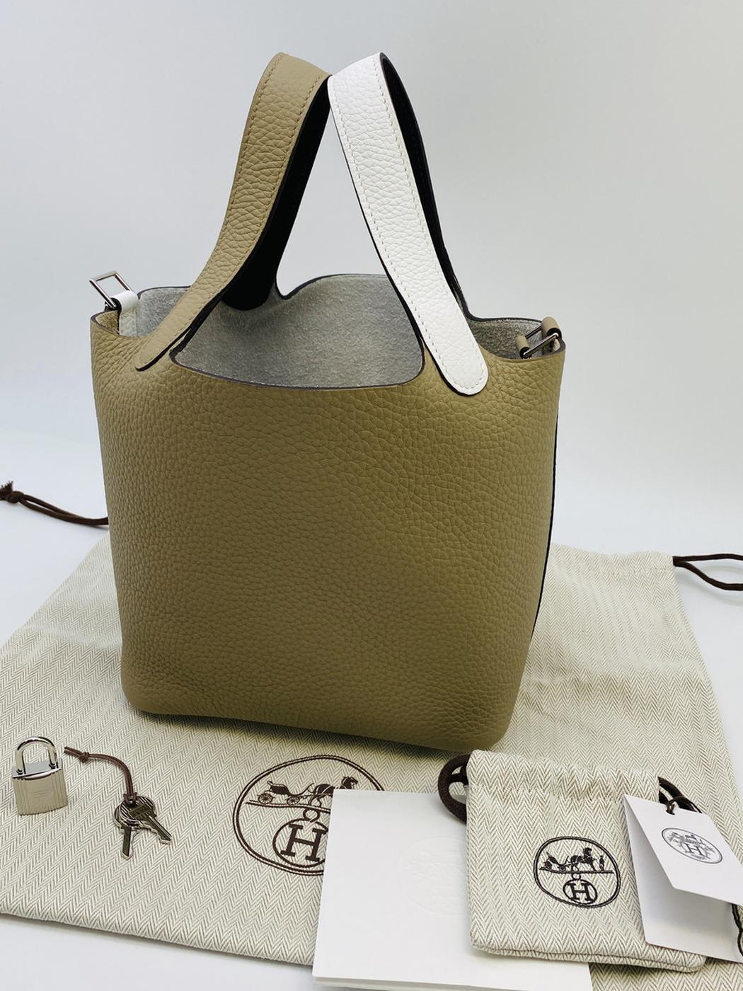 【新品同様】エルメス HERMES ピコタンロック 18 PM カザック ピコタン トリヨンクレマンス  シルバー金具 W刻印 管理番号：9165