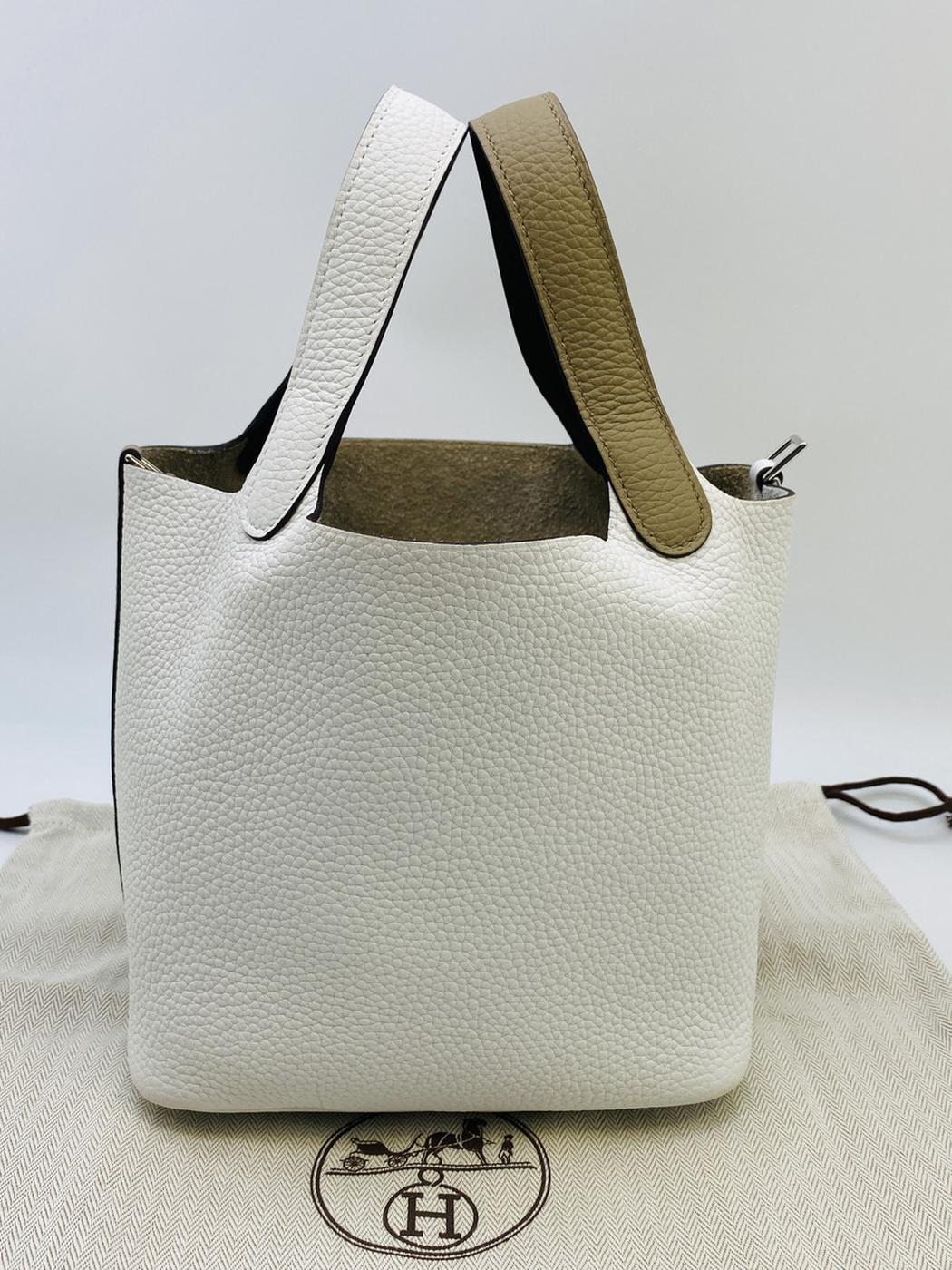 【新品同様】エルメス HERMES ピコタンロック 18 PM カザック ピコタン トリヨンクレマンス  シルバー金具 W刻印 管理番号：9165
