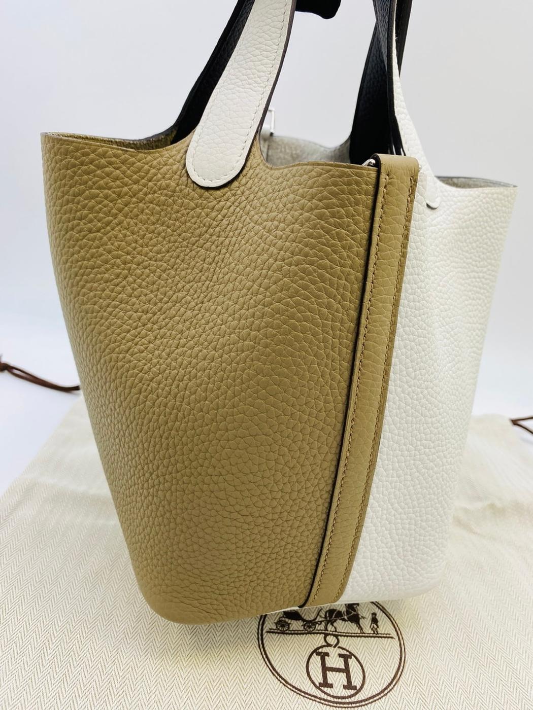 【新品同様】エルメス HERMES ピコタンロック 18 PM カザック ピコタン トリヨンクレマンス  シルバー金具 W刻印 管理番号：9165