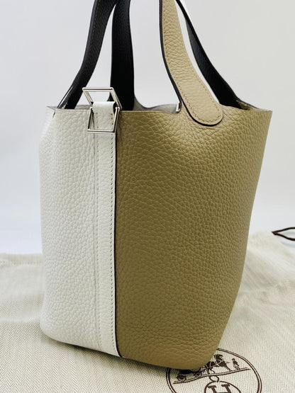 【新品同様】エルメス HERMES ピコタンロック 18 PM カザック ピコタン トリヨンクレマンス  シルバー金具 W刻印 管理番号：9165