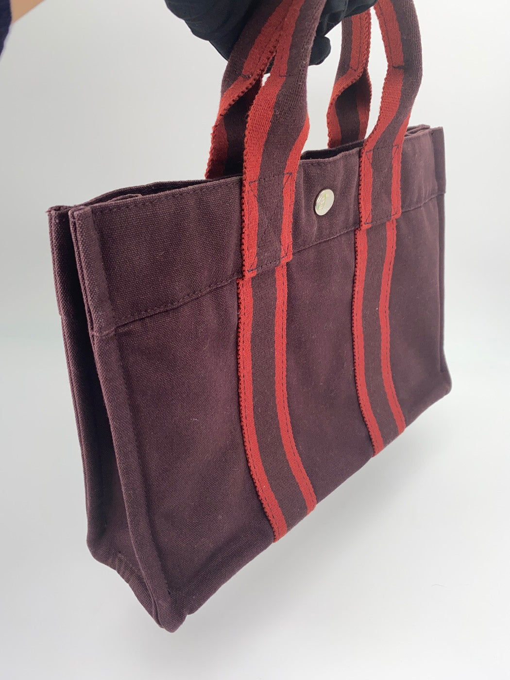 HERMES エルメス フールトゥトートPM トートバッグ キャンバス ボルドー 管理番号：9211