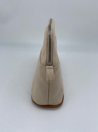 HERMES Bores Bores Pouch Canvas Beige Excellent Condition Vintage Authentic Item Control Number: 9269