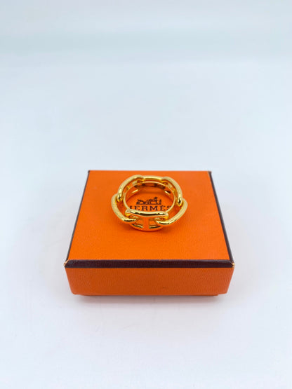 HERMES エルメス シェーヌダンクル スカーフリング ゴールド 管理番号：9293