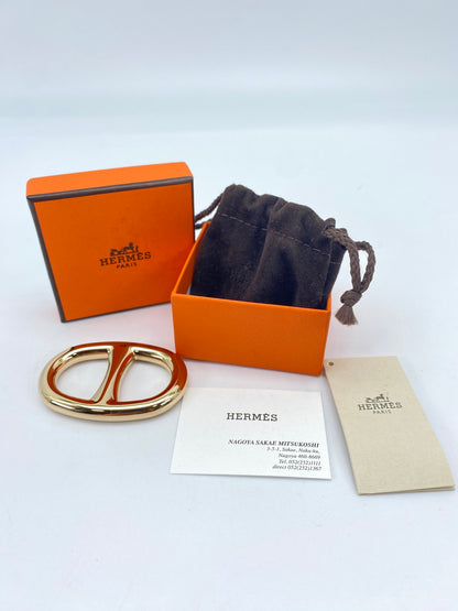 HERMES エルメス シェーヌダンクル スカーフリング H ロゴ ゴールド 管理番号：9384