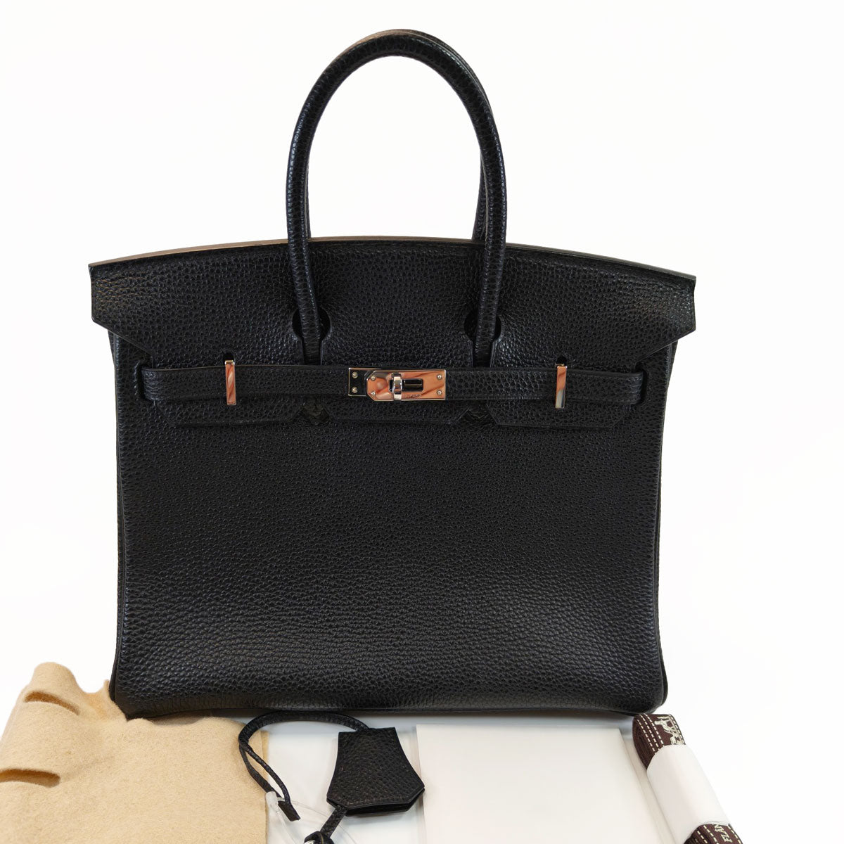 HERMES エルメス バーキン25 トゴ キャバン ハンドバッグ 黒 管理番号：9986