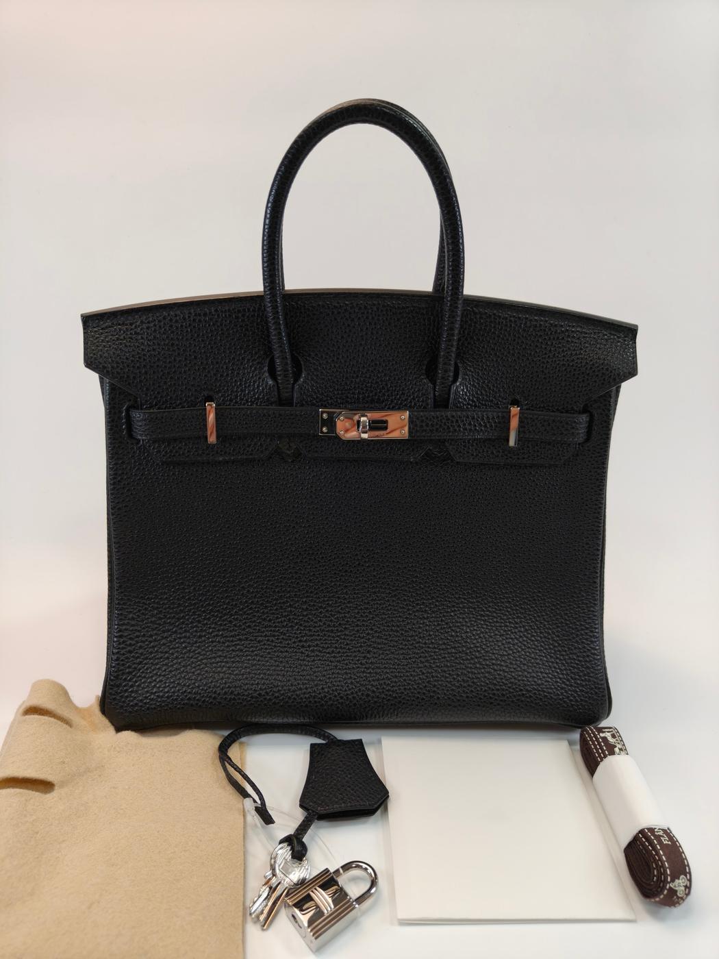 HERMES エルメス バーキン25 トゴ キャバン ハンドバッグ 黒 管理番号：9986