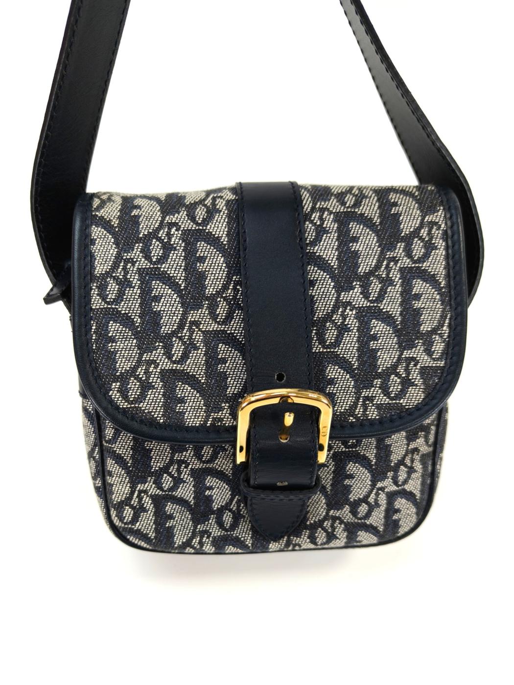 Dior ディオール ショルダーバッグ トロッター 総柄 レザー キャンバス ブラック 管理番号：10116