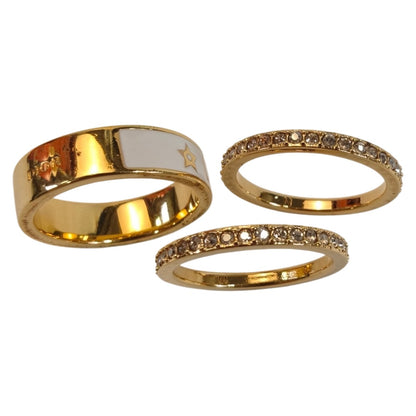 Christian Dior クリスチャンディオール Code リングセット 指輪 ホワイト×ゴールド Mサイズ 11号 管理番号：10264