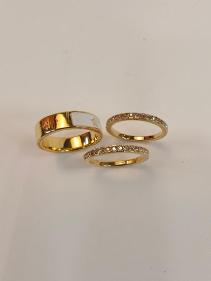Christian Dior クリスチャンディオール Code リングセット 指輪 ホワイト×ゴールド Mサイズ 11号 管理番号：10264