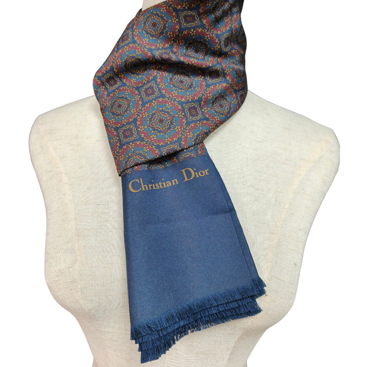 Christian Dior Silk Scarf Navy Control Number: 10464