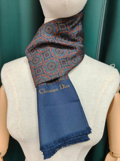 Christian Dior Silk Scarf Navy Control Number: 10464