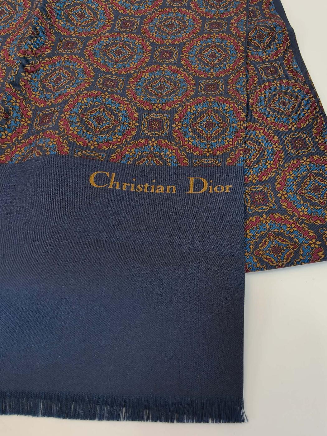 Christian Dior Silk Scarf Navy Control Number: 10464