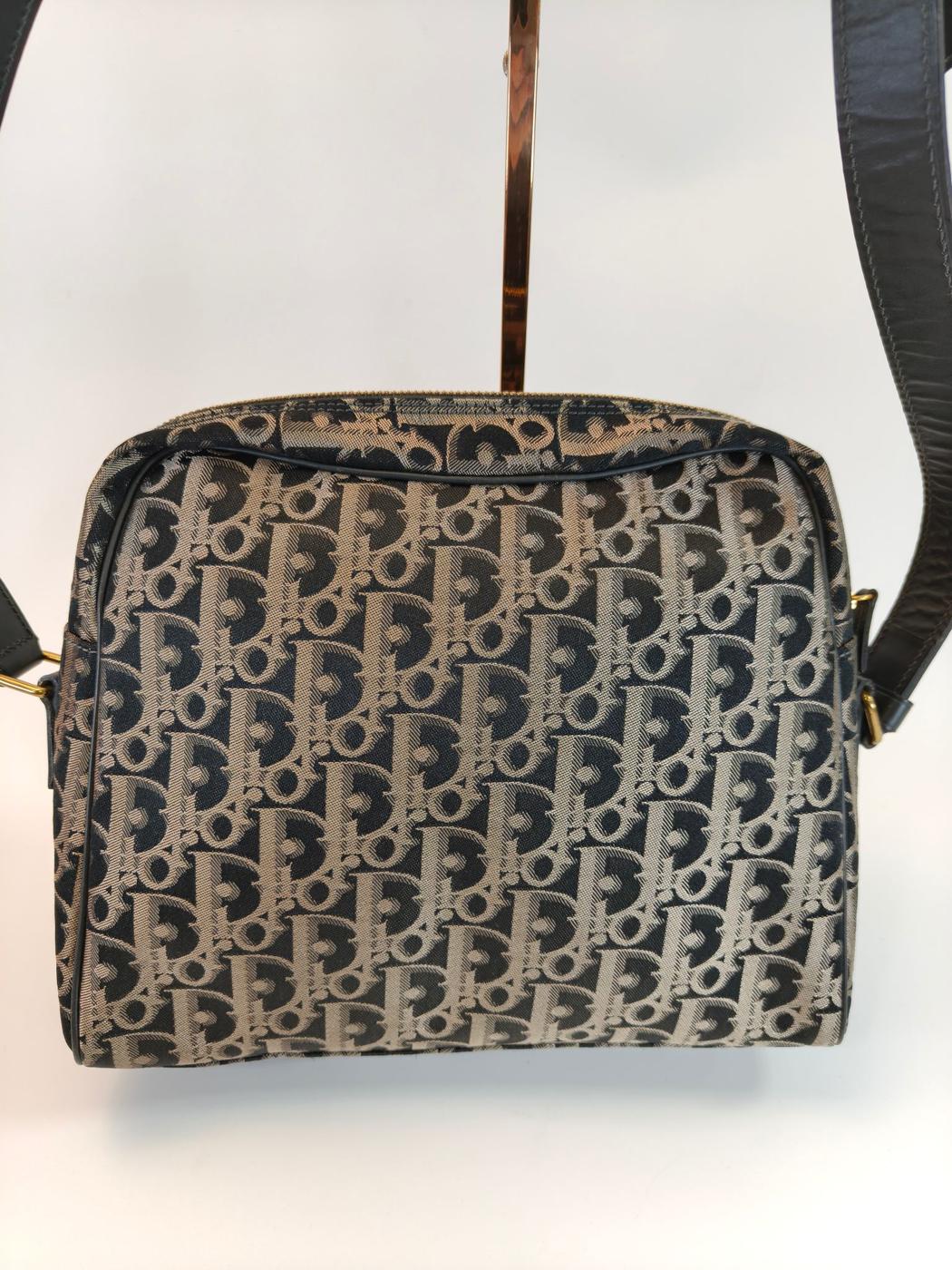 Christian Dior ディオール トロッター ショルダーバッグ ブラック×ベージュ 管理番号：10477