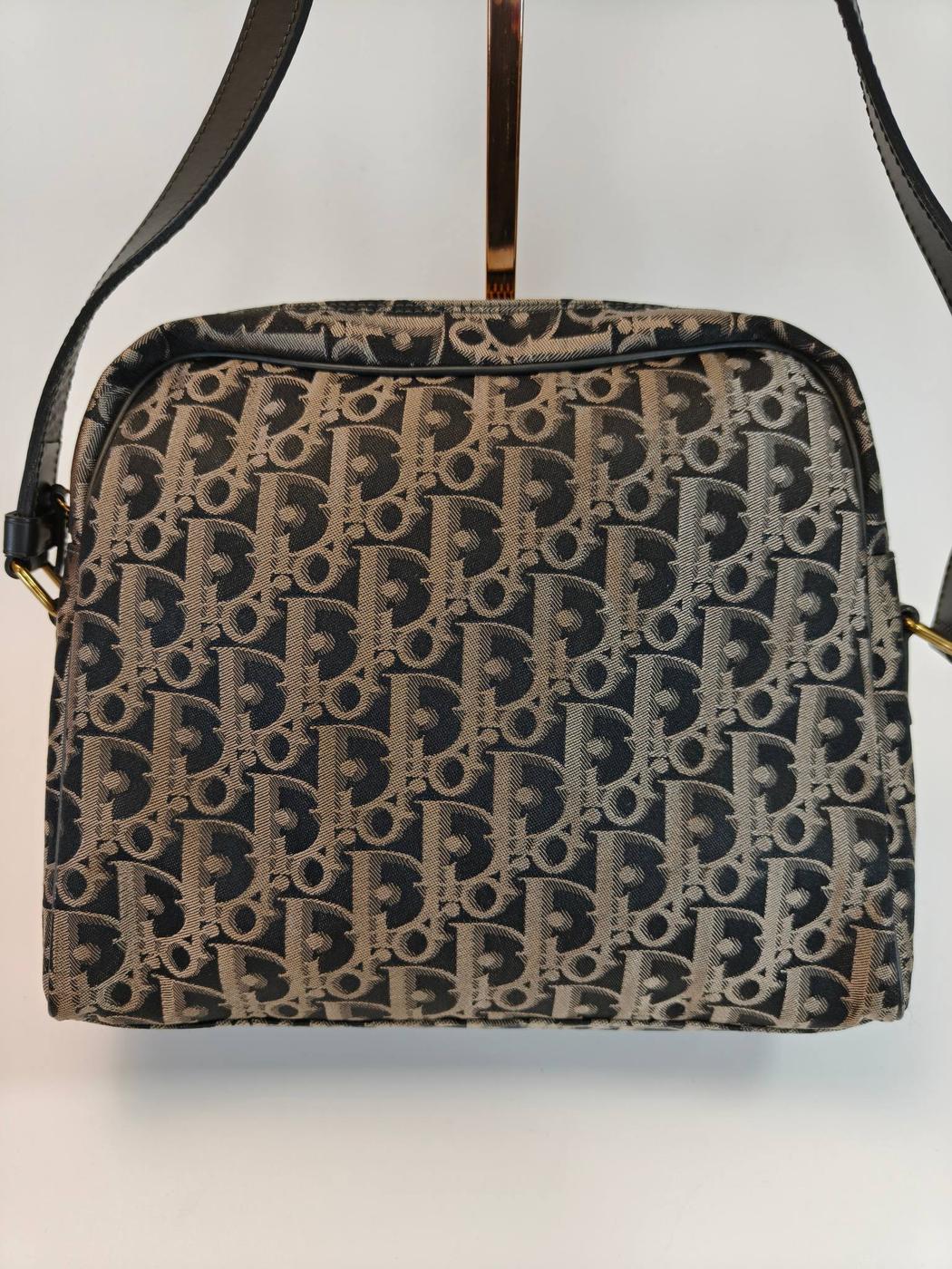 Christian Dior ディオール トロッター ショルダーバッグ ブラック×ベージュ 管理番号：10477