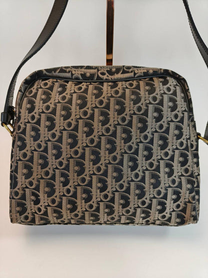 Christian Dior ディオール トロッター ショルダーバッグ ブラック×ベージュ 管理番号：10477