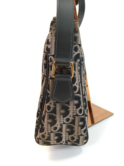 Christian Dior ディオール トロッター ショルダーバッグ ブラック×ベージュ 管理番号：10477