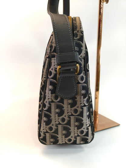 Christian Dior ディオール トロッター ショルダーバッグ ブラック×ベージュ 管理番号：10477
