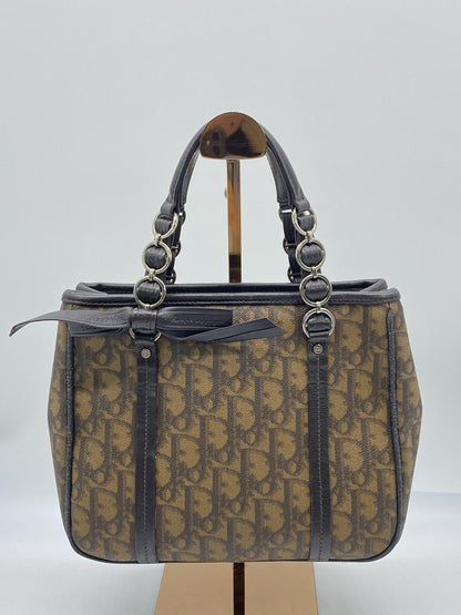 Christian Dior クリスチャン ディオール チェーン トートバッグ ブラウン トロッター 管理番号：7857★