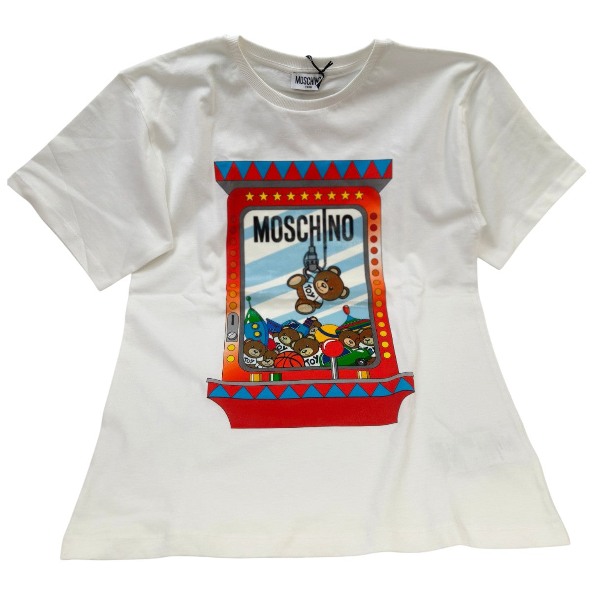 MOSCHINO モスキーノ コットンテディ プリント Tシャツ 白 サイズ14 管理番号：10282