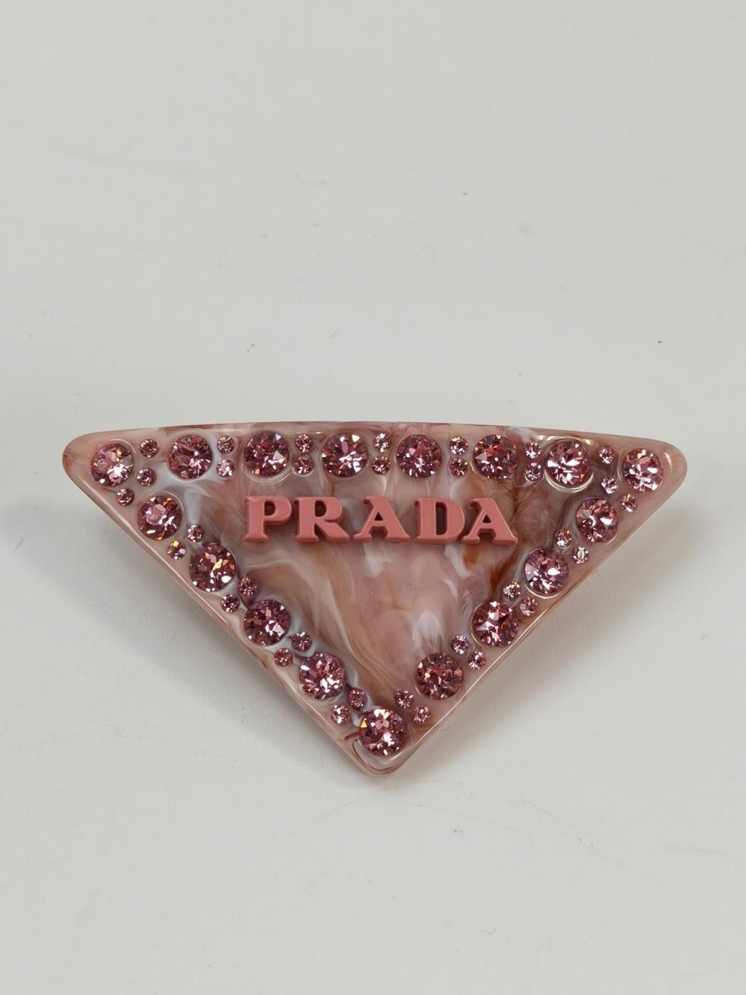 PRADA 普拉达 三角形发夹 发饰 粉色 商品编号：10897