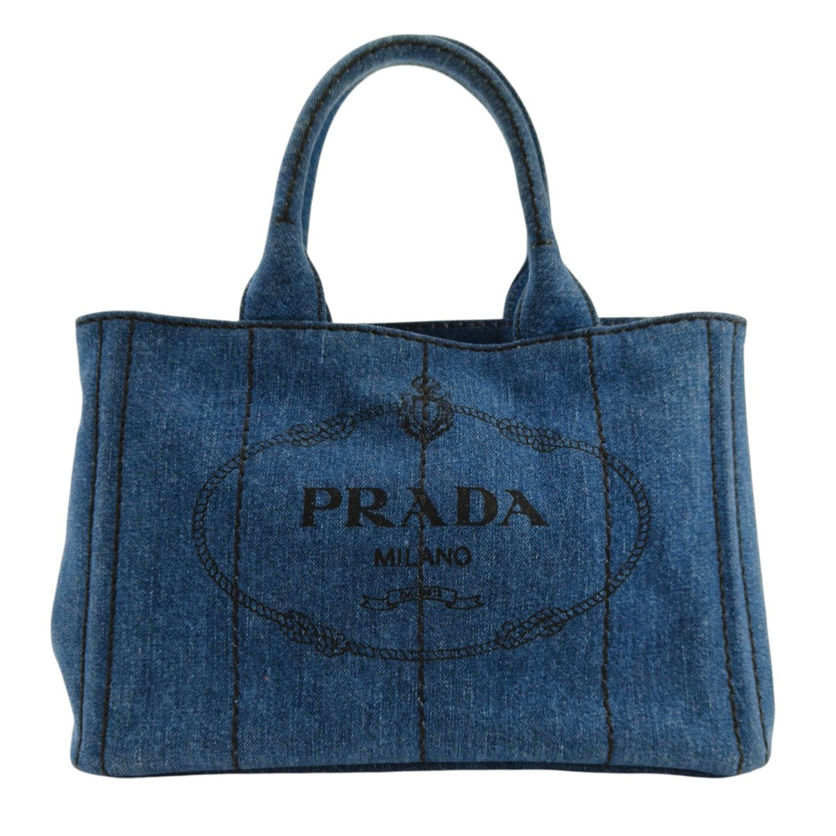 PRADA プラダ カナパ 2Way トートバッグ ショルダーバッグ デニム 管理番号：10982