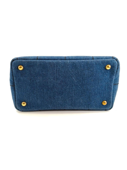 PRADA プラダ カナパ 2Way トートバッグ ショルダーバッグ デニム 管理番号：10982