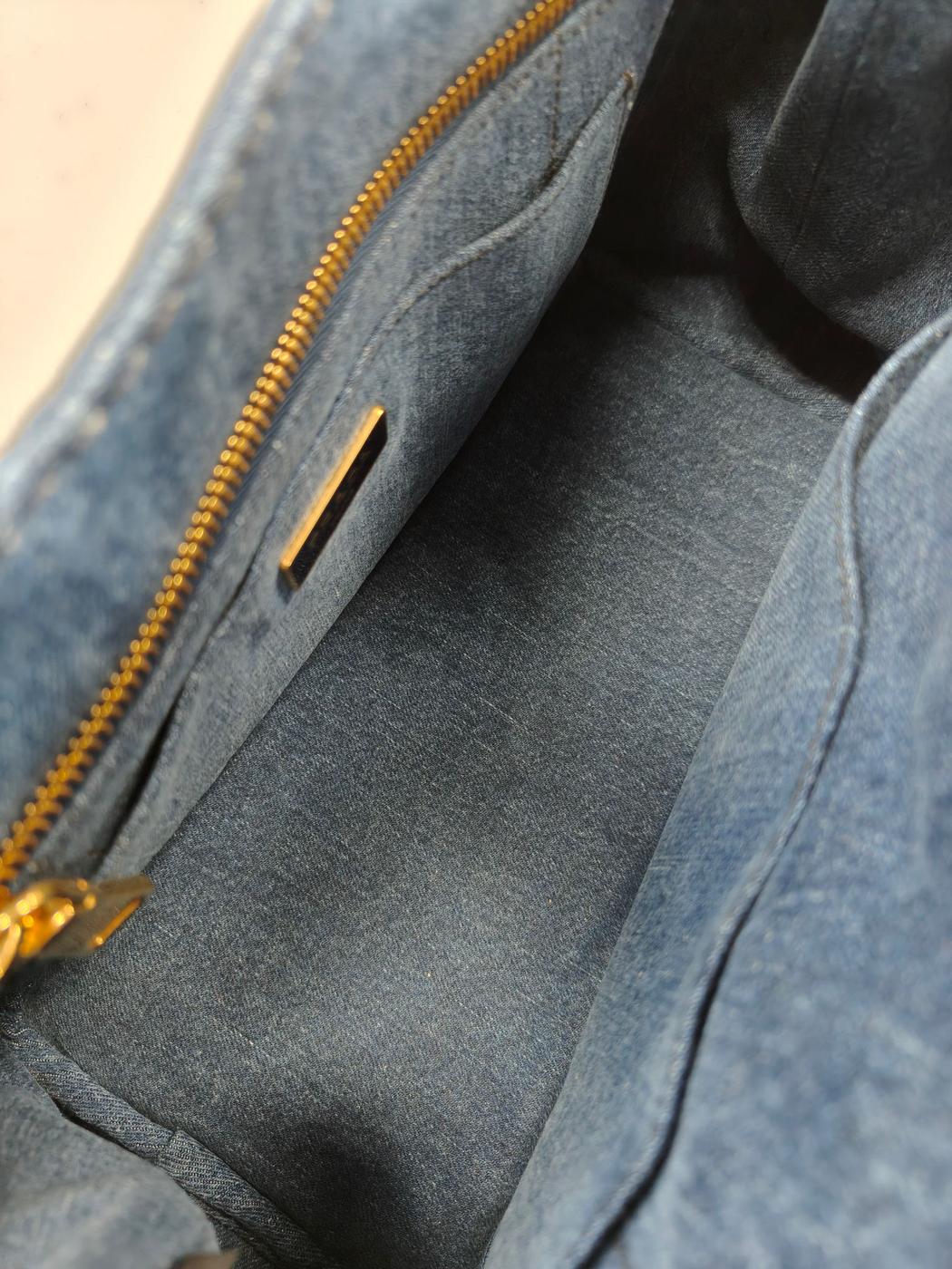 PRADA プラダ カナパ 2Way トートバッグ ショルダーバッグ デニム 管理番号：10982