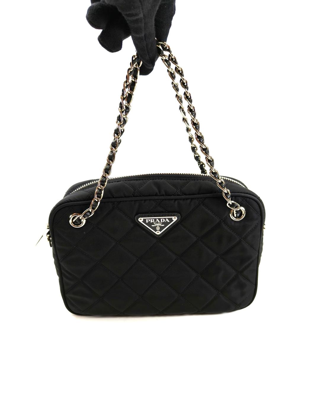 PRADA プラダ TESSUTO IMPUNTU キルティング ショルダーバッグ ハンドバッグ 2Way ブラック 管理番号：10983