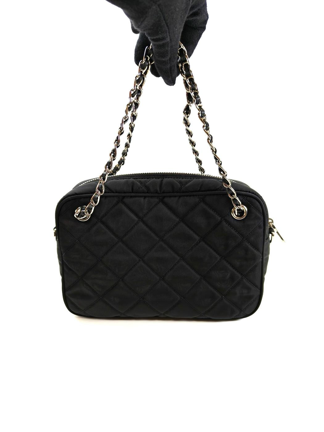 PRADA プラダ TESSUTO IMPUNTU キルティング ショルダーバッグ ハンドバッグ 2Way ブラック 管理番号：10983