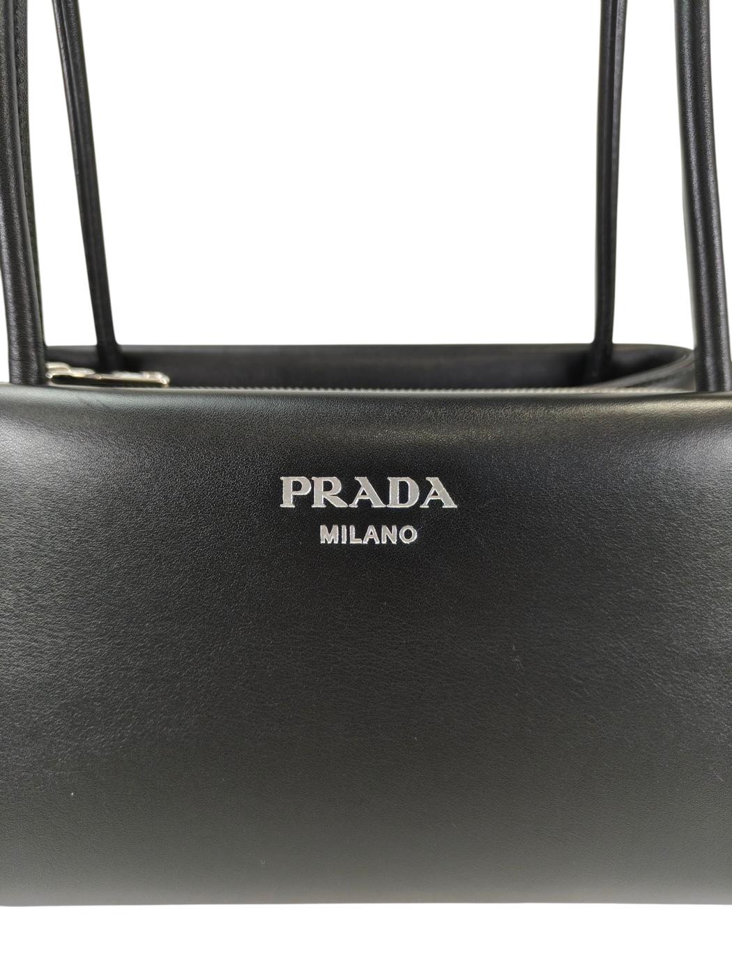 PRADA 普拉达 皮革托特包 单肩包 黑色 管理编号：11325