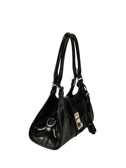 PRADA 普拉达 黑色小号皮革托特包 商品编号：11367