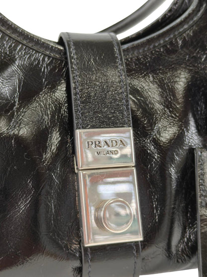 PRADA 普拉达 黑色小号皮革托特包 商品编号：11367