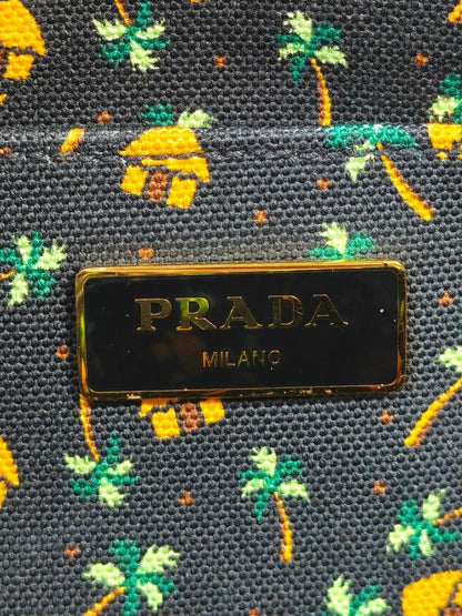 PRADA Canapa Tote Bag Black x Orange Reference number: 11391