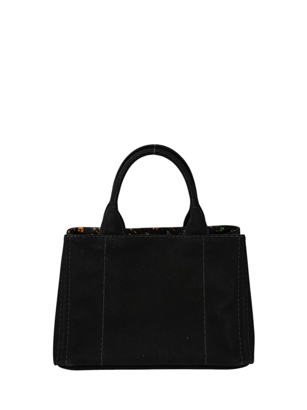 PRADA Canapa Tote Bag Black x Orange Reference number: 11391