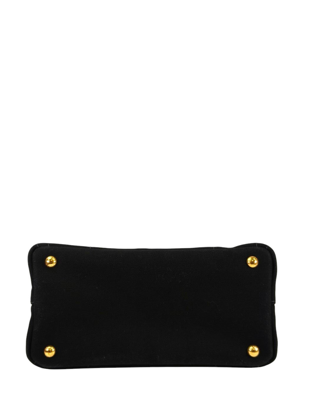 PRADA Canapa Tote Bag Black x Orange Reference number: 11391