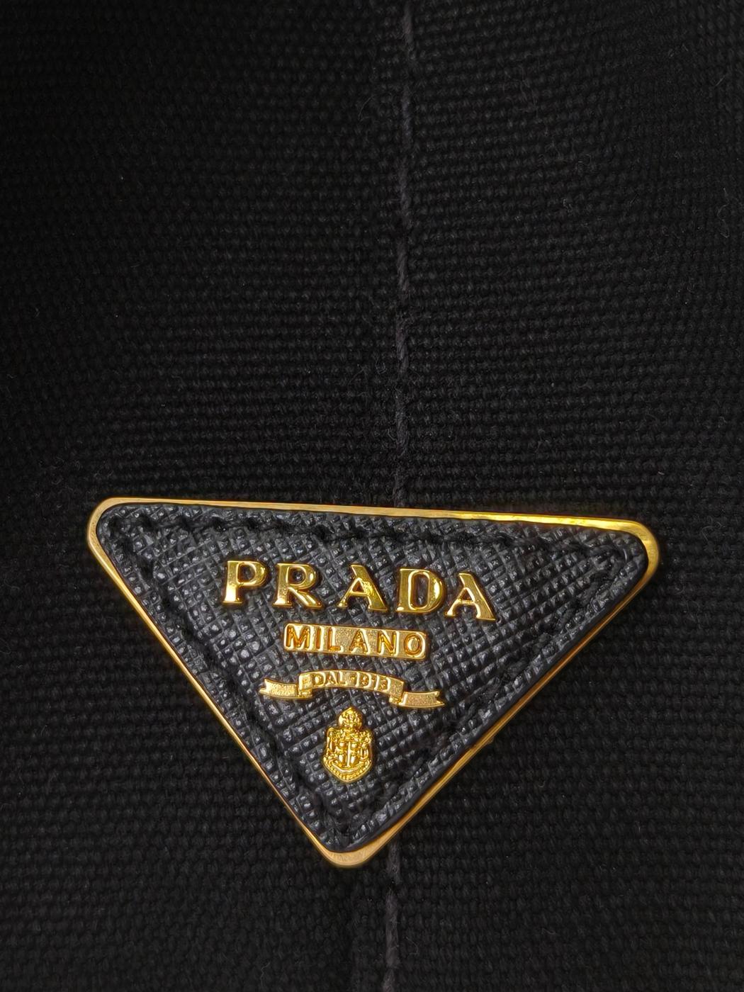 PRADA Canapa Tote Bag Black x Orange Reference number: 11391