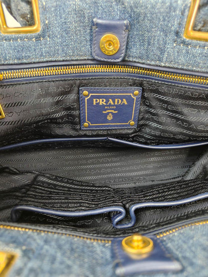 PRADA Canapa 2-Way Tote Bag Navy Product Number: 11414
