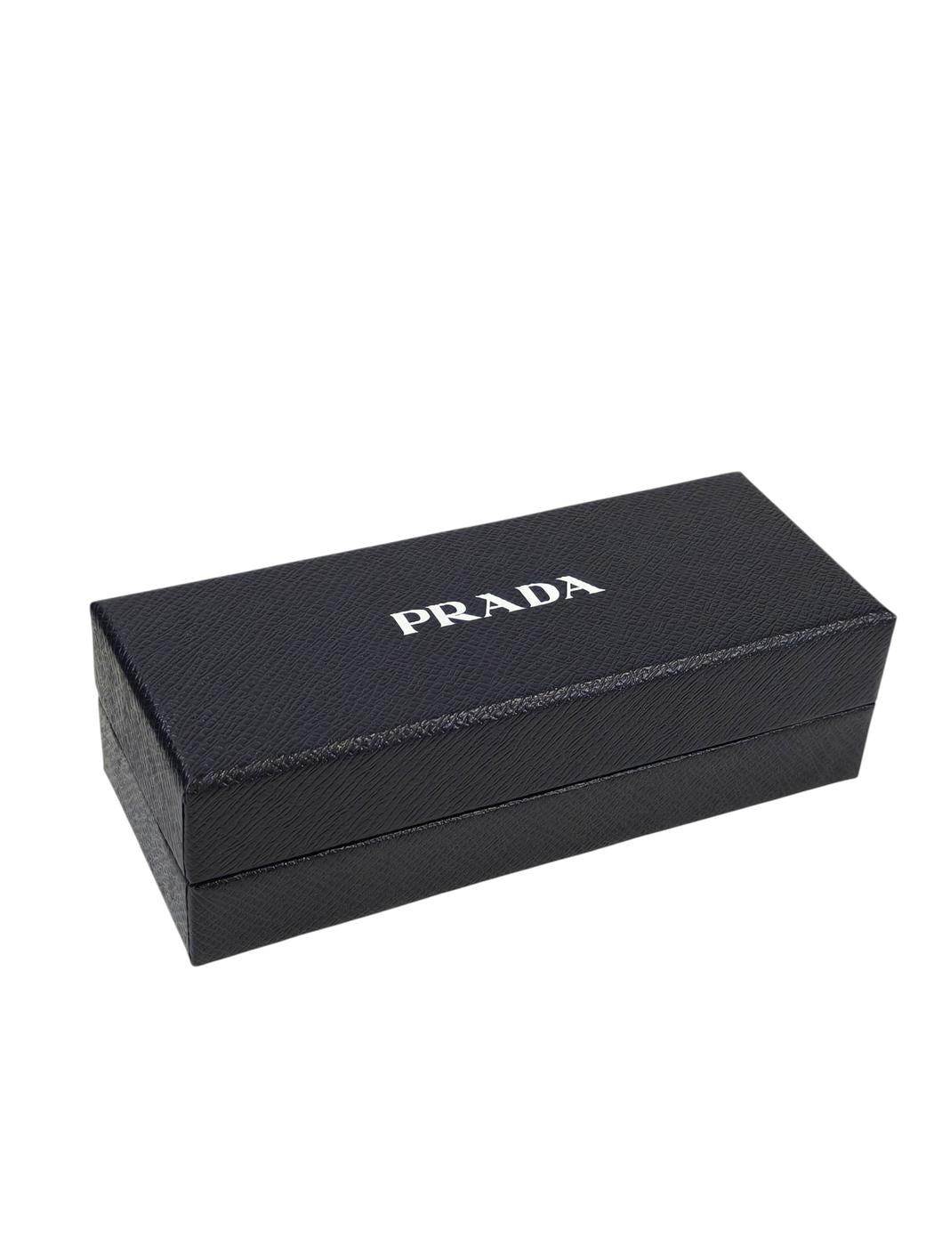 PRADA プラダ 三角ロゴチャーム付き サフィアーノ キーホルダー ブラック 管理番号：11530