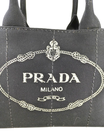 PRADA Canapa 2-Way Tote Bag Black Item Number: 11572