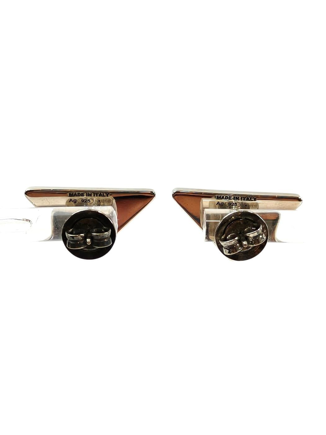 PRADA Triangle Logo Earrings Black x Silver Product number: 11687